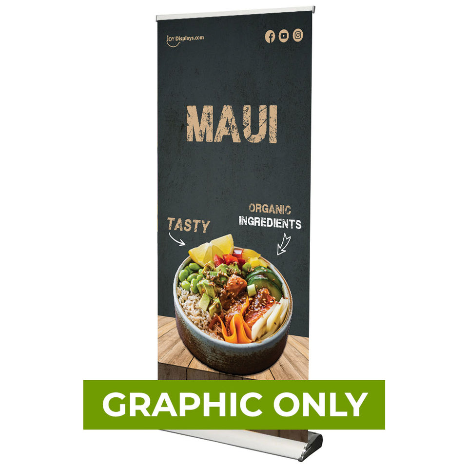 GRAPHIC ONLY - 33.5 In. Maui Retractable Banner Super Flat Vinyl - Replacement Graphic