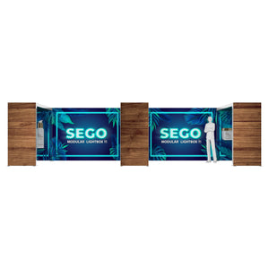 BACKLIT - 30ft x 7.4ft SEGO Modular Double-Sided Lightbox Display Configuration C30