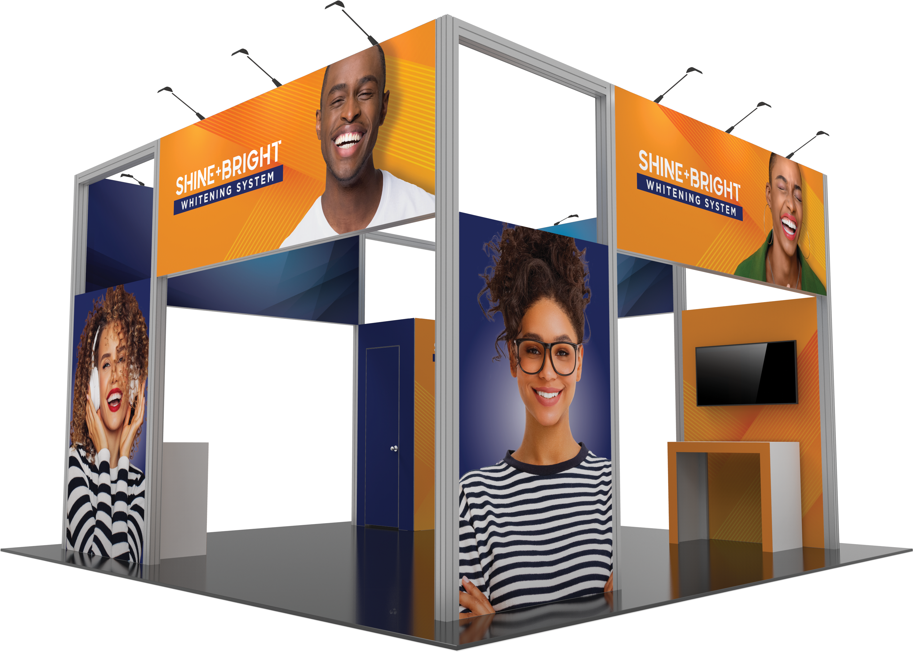 20X20 Trade Show Exhibit - Island Booth Hybrid Pro 18B – Joy Displays