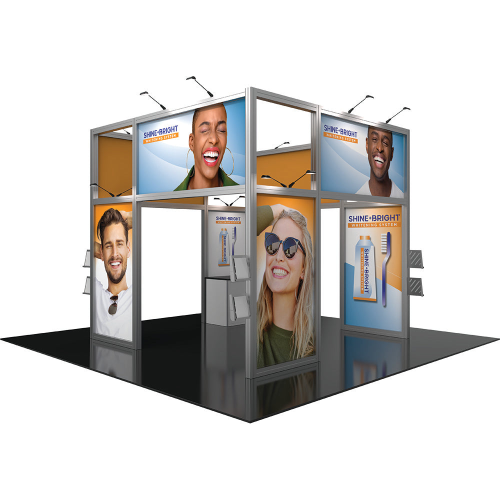 20X20 Trade Show Exhibit - Island Booth Hybrid Pro 18 – Joy Displays