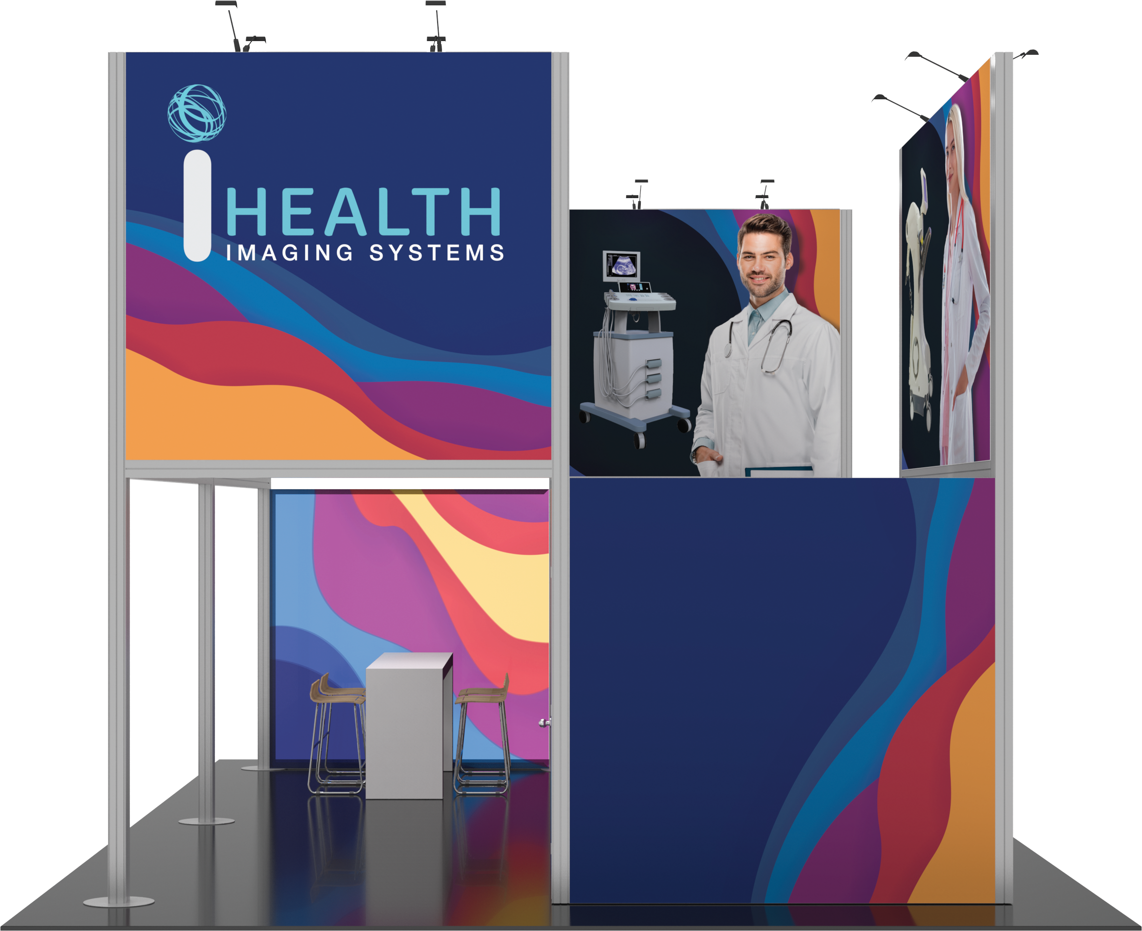 20X20 Trade Show Exhibit - Island Booth Hybrid Pro 19B – Joy Displays
