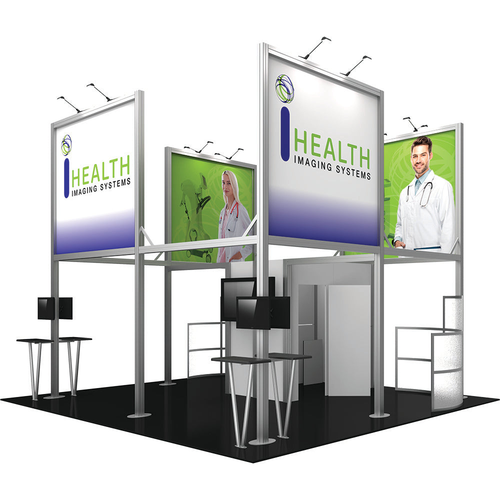 20X20 Trade Show Exhibit - Island Booth Hybrid Pro 19 – Joy Displays