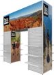 Load image into Gallery viewer, MODIFY Four Sided Arch and Two Slated Stands  - 148&quot;W x 144&quot;H - Product Display with Graphics