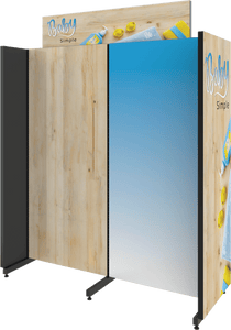 MODIFY Gondola with Five Frames  - 76.5"W x 96"H - Product Display with Graphics