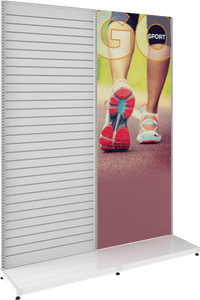 MODIFY Slatwall Stand with Graphics Panel - 74"W x 96"H - Product Display with Graphics