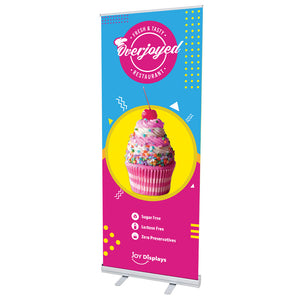 31.5 In. Overjoyed Retractable - 80"H Super Flat Vinyl Graphic Package