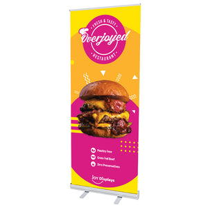 33.5 In. Overjoyed Retractable - 80"H Super Flat Vinyl Graphic Package