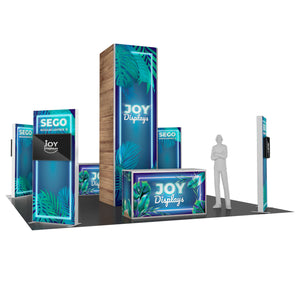 BACKLIT - 20X20 SEGO Trade Show Booth Double-Sided Lightbox - Configuration Q2