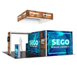 Load image into Gallery viewer, BACKLIT - 20X20 SEGO Trade Show Booth Double-Sided Lightbox - Configuration Q3