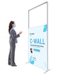 Load image into Gallery viewer, 3.3&#39; W X 7.5&#39; H C-WALL Sneeze Guard Divider - Clear/Printed Separation Partition