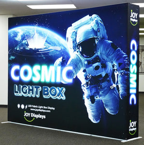 BACKLIT - 10ft. x 7.5ft SEG Fabric Pop Up Cosmic Lightbox Display - Double-Sided