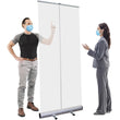 Load image into Gallery viewer, Floor Standing Sneeze Guard - 33.5&quot; W X 80&quot; H - Freestanding Roll Up Clear Shield