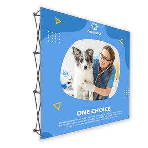 8 Ft. Fabric Pop Up Display - 89"H ONE CHOICE Straight Trade Show Exhibit Booth