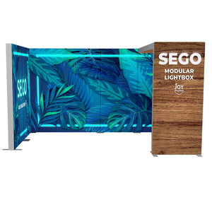 BACKLIT - 13.2ft x 7.4ft SEGO Modular Double-Sided Lightbox Display Configuration G - For 15 X 10 Space