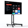 Load image into Gallery viewer, Adjustable-Height Rolling TV Stand