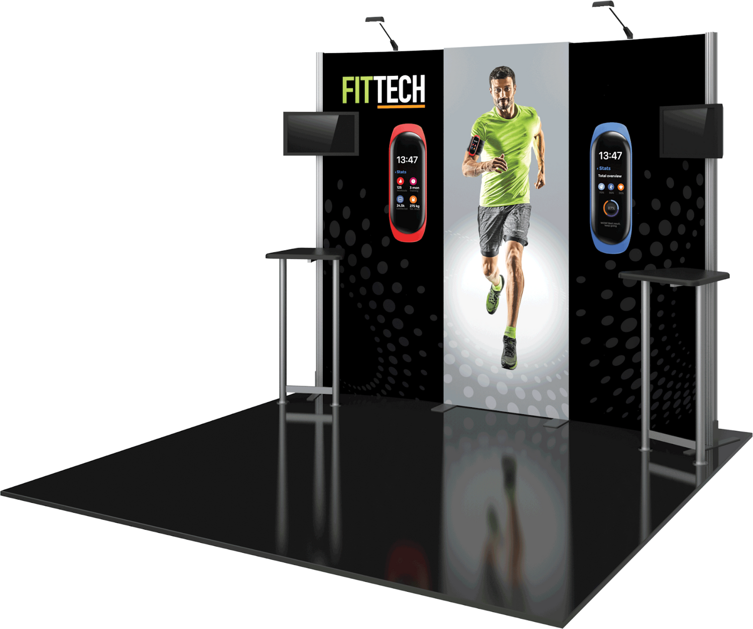 Custom trade show booths.