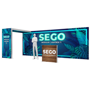 BACKLIT - 20ft x 7.4ft SEGO Modular Double-Sided Lightbox Display Configuration C20