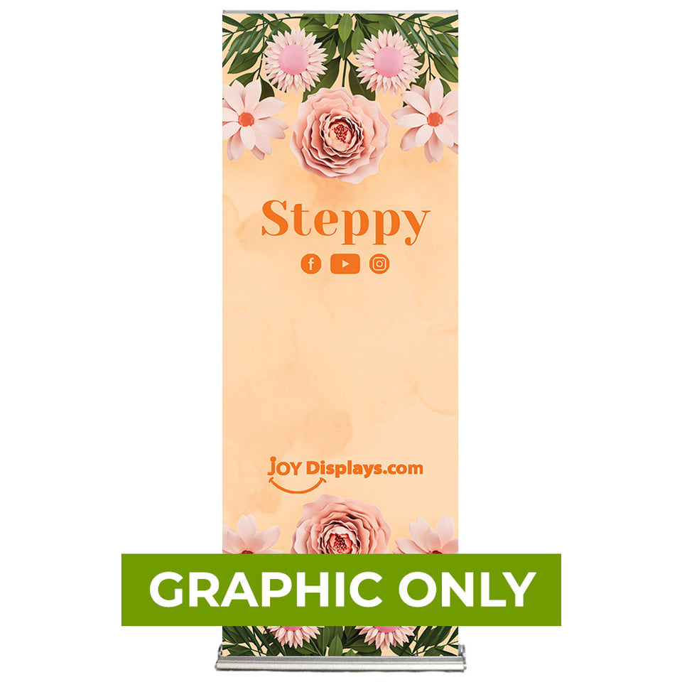GRAPHIC ONLY - 33.5 In. Steppy Retractable Banner Stand Super Flat Vinyl - Replacement Graphic