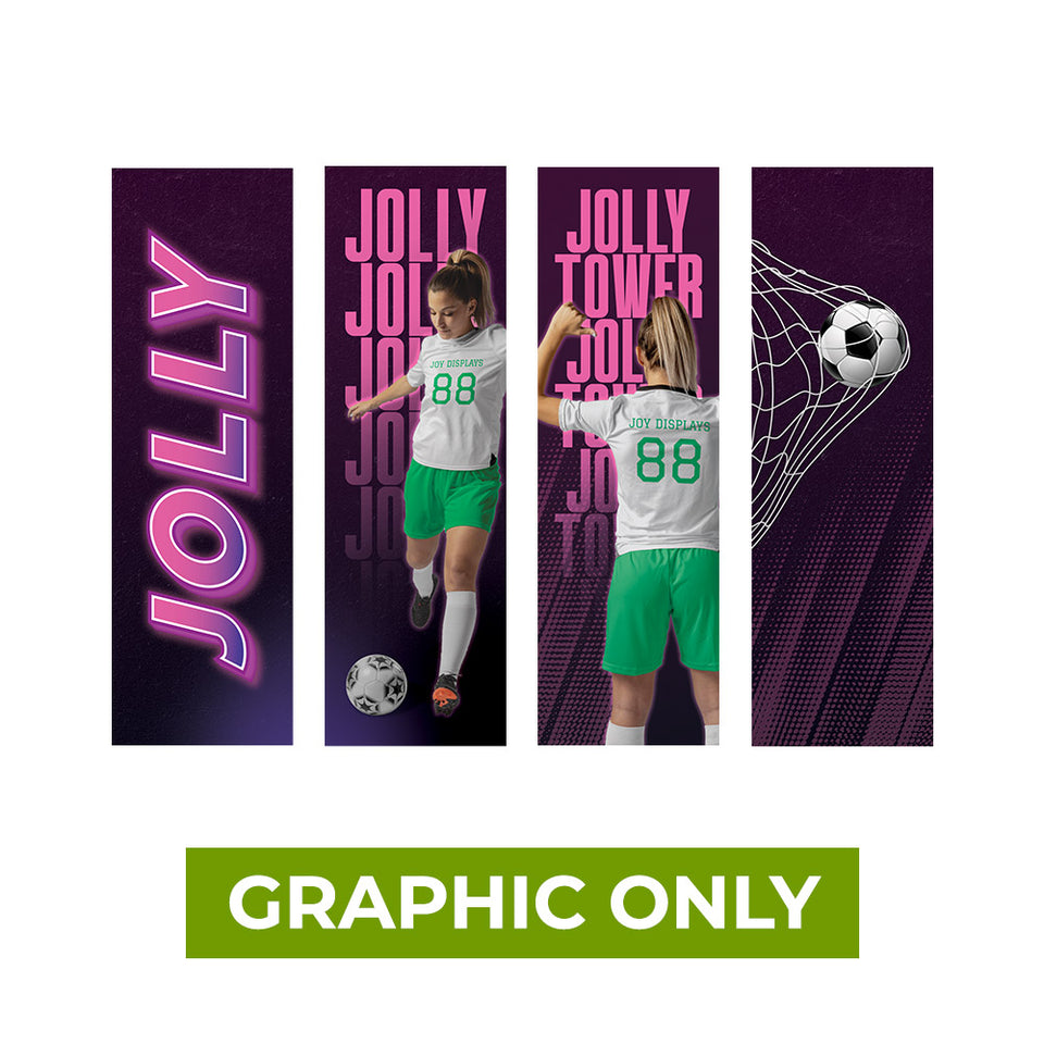 GRAPHIC ONLY - Backlit Jolly Square Exhibit Tower - Replacement Graphic (4 Pieces)