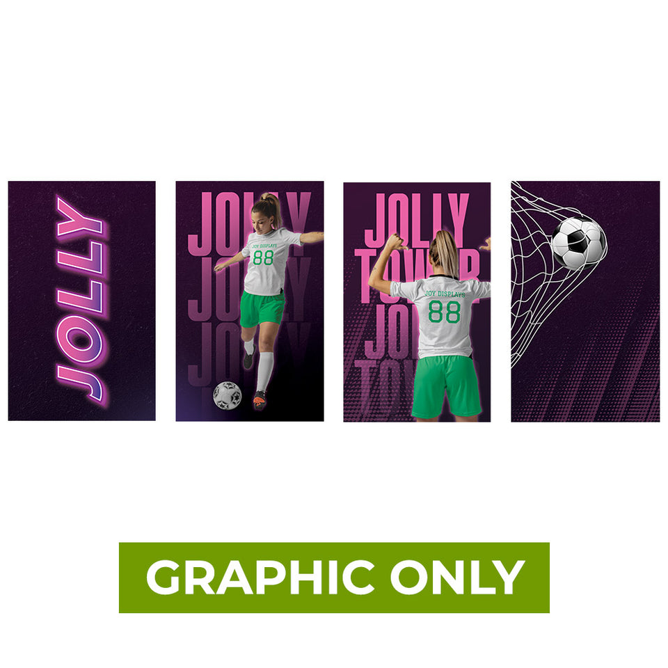 GRAPHIC ONLY - Backlit Jolly Square Exhibit Tower - Replacement Graphic (4 Pieces)