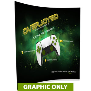 GRAPHIC ONLY - 8 Ft. Fabric Pop Up Overjoyed Display - 89"H - Curved Trade Show Exhibit Booth