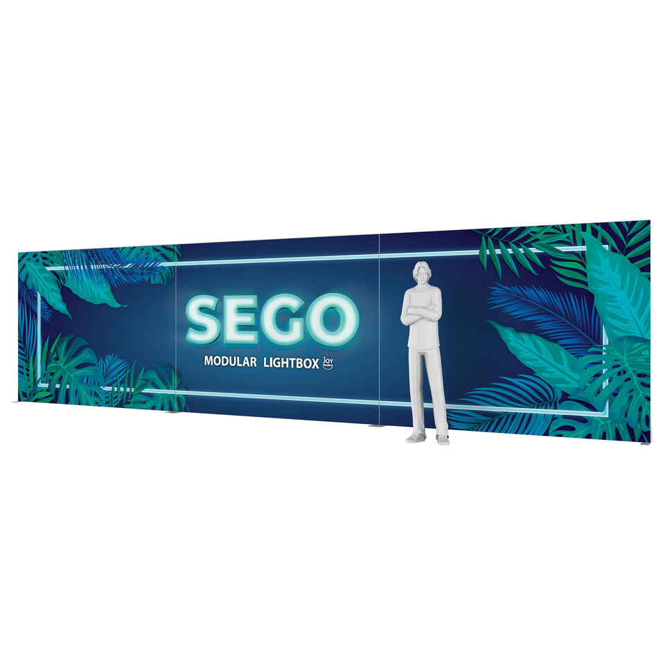 BACKLIT - 30ft x 7.4ft SEGO Modular Double-Sided Lightbox Display Configuration A30