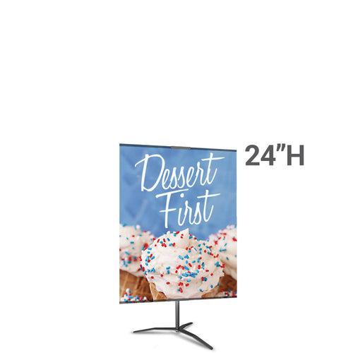 Large Classic Banner Silver Stand Travel Base