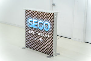 BACKLIT - 3.3 x 3.3ft. SEGO Modular Double-Sided Lightbox Counter