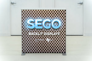 BACKLIT - 3.3 x 3.3ft. SEGO Modular Double-Sided Lightbox Counter