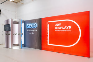 BACKLIT Displays - 20ft SEGO Trade Show Booth with Storage Room - Configuration J2