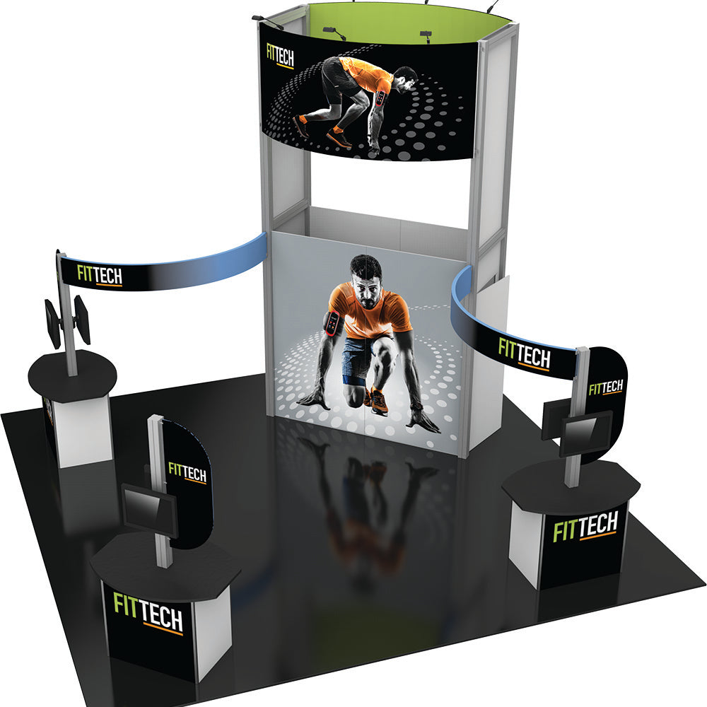 20X20 Trade Show Exhibit - Island Booth Hybrid Pro 17 – Joy Displays