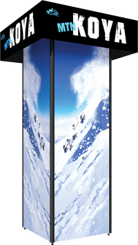 MODIFY Four Sided Stand with Top Header - 60"W x 120"H - Product Display with Graphics