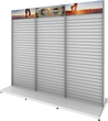 Load image into Gallery viewer, MODIFY Three Double Sided Slatwall Stand - 110&quot;W x 96&quot;H- Product Display with Graphics