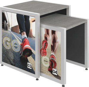 MODIFY Nesting Table 03 - 34"W x 36"H - Product Display with Graphics