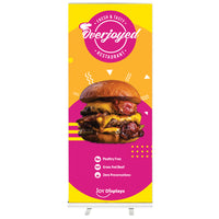 33.5 In. Overjoyed Retractable - 80"H Super Flat Vinyl Graphic Package