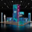 Load image into Gallery viewer, BACKLIT - 20X20 SEGO Trade Show Booth Double-Sided Lightbox - Configuration Q2