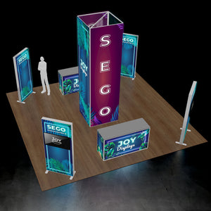 BACKLIT - 20X20 SEGO Trade Show Booth Double-Sided Lightbox - Configuration Q2