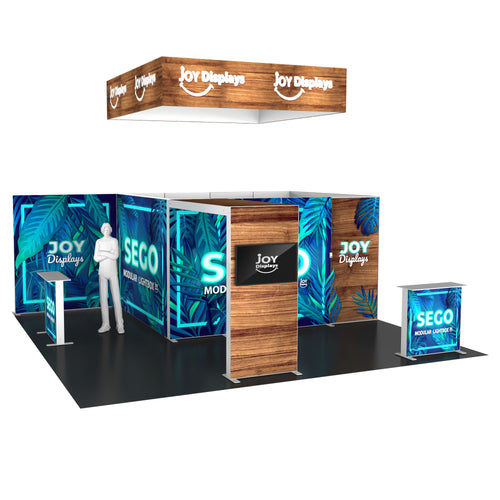 BACKLIT - 20X20 SEGO Trade Show Booth Double-Sided Lightbox - Configuration Q3
