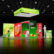 Load image into Gallery viewer, BACKLIT - 20X20 SEGO Trade Show Booth Double-Sided Lightbox - Configuration Q3