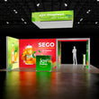 Load image into Gallery viewer, BACKLIT - 20X20 SEGO Trade Show Booth Double-Sided Lightbox - Configuration Q3