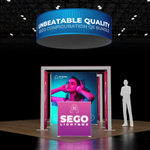 BACKLIT - 20X20 SEGO Trade Show Booth Double-Sided Lightbox - Configuration Q5