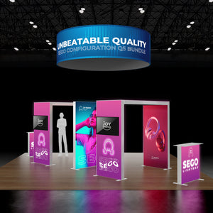 BACKLIT - 20X20 SEGO Trade Show Booth Double-Sided Lightbox - Configuration Q5