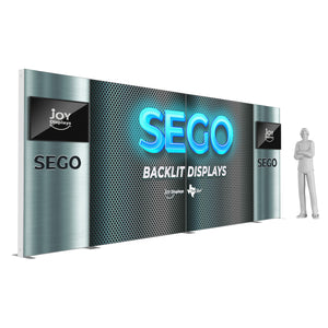 BACKLIT - 20ft X 7.4ft SEGO Backlit Exhibit with TV Mounts - Configuration R20