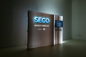 BACKLIT - 10ft X 7.4ft SEGO Backlit Exhibit with TV Mount - Configuration R10