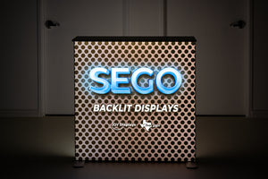 BACKLIT - 3.3 x 3.3ft. SEGO Modular Double-Sided Lightbox Counter