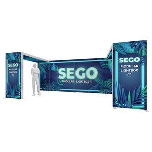 BACKLIT - 20ft x 7.4ft SEGO Trade Show Booth Double-Sided Lightbox - Configuration Z