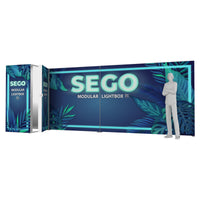 BACKLIT Displays - 20ft SEGO Trade Show Booth with Storage Room - Configuration J2