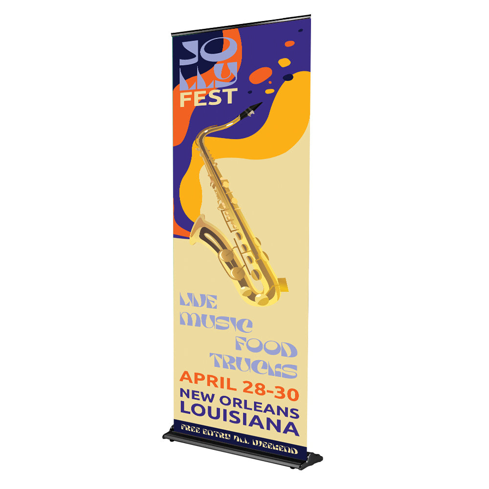 36 In. SilverStep Retractable Banner Super Flat Vinyl Graphic Package