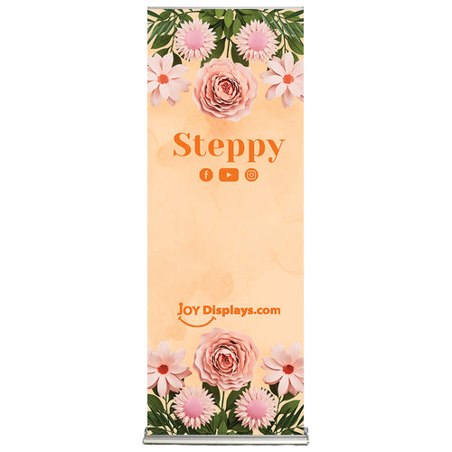 33.5 In. Steppy Retractable Banner Stand Super Flat Vinyl Graphic Package