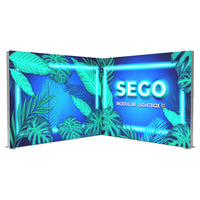 10ft x 7.4ft SEGO Backlit Trade Show Booth - L-Shape Corner Booth - B